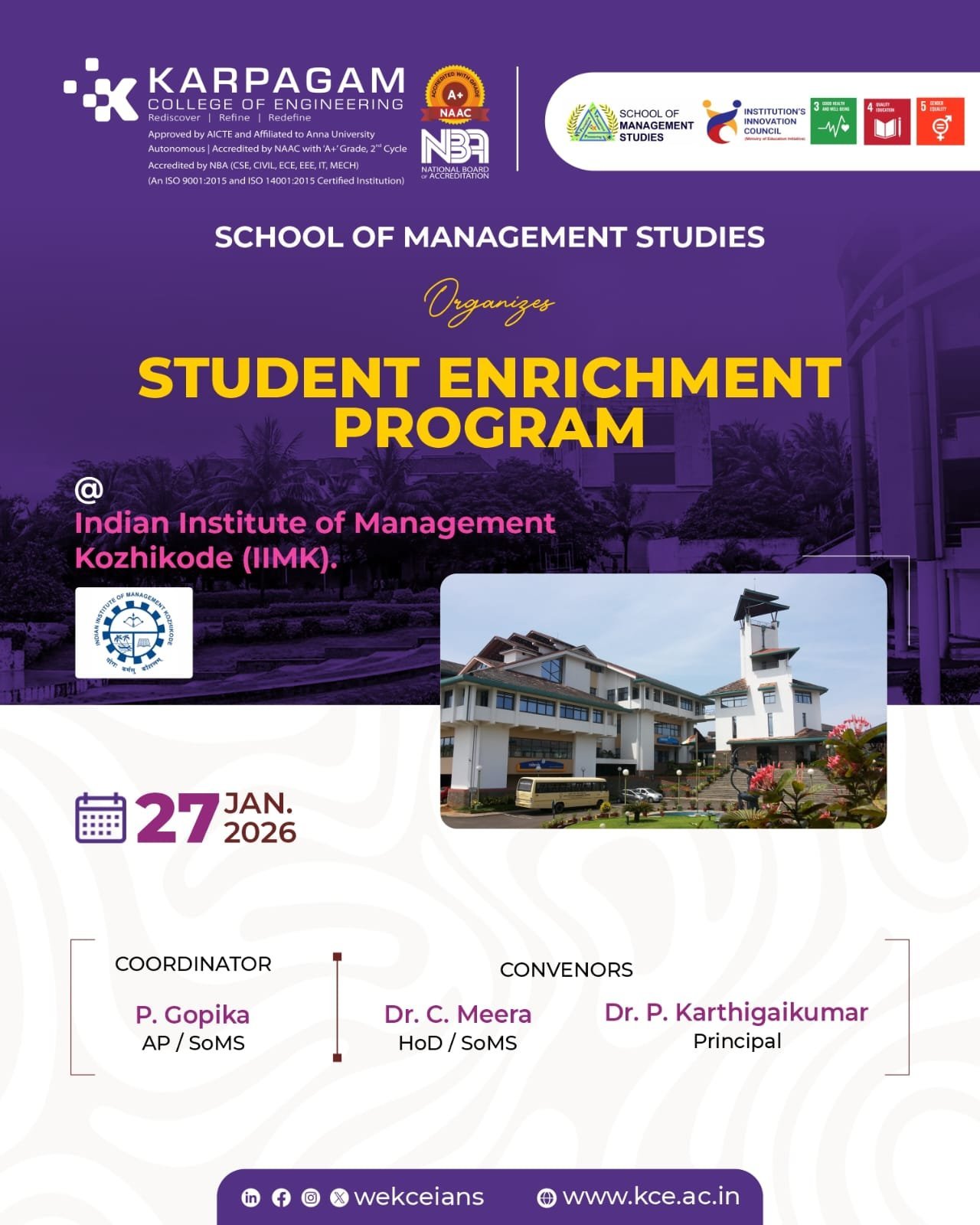 Report on the Student Enrichment Program at IIM Kozhikode
