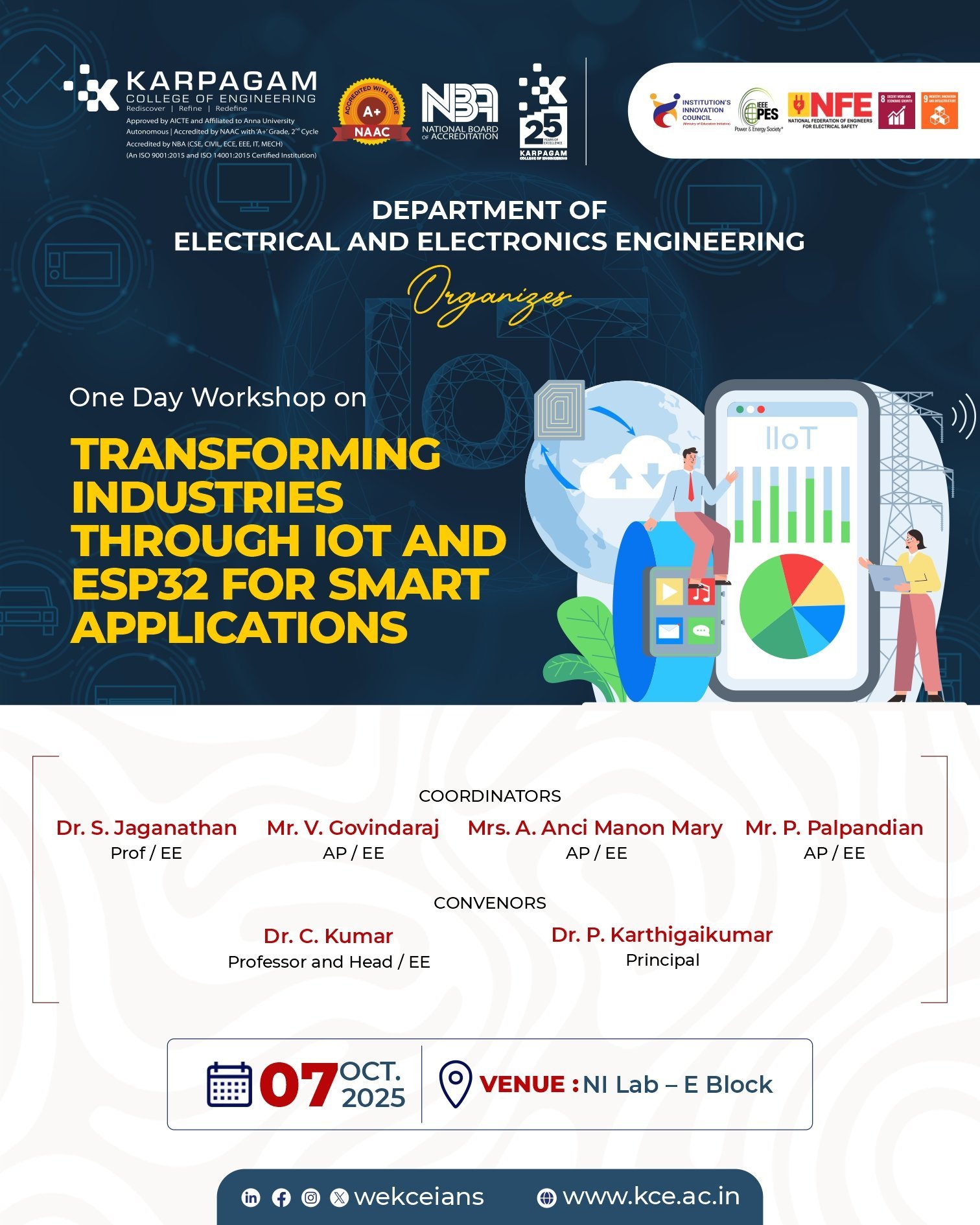 One Day Workshop on Transforming Industries through IoT and ESP32 for Smart Applications