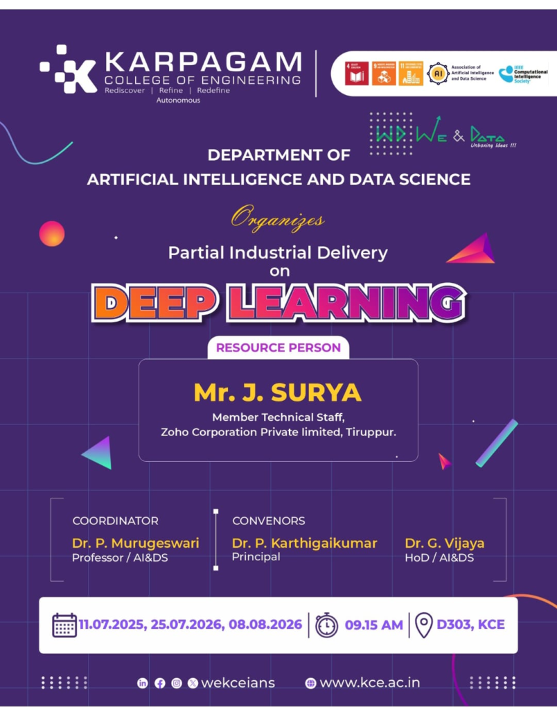 Department of Artificial Intelligence and Data Science Organizes Partial Industrial Delivery on Deep Learning